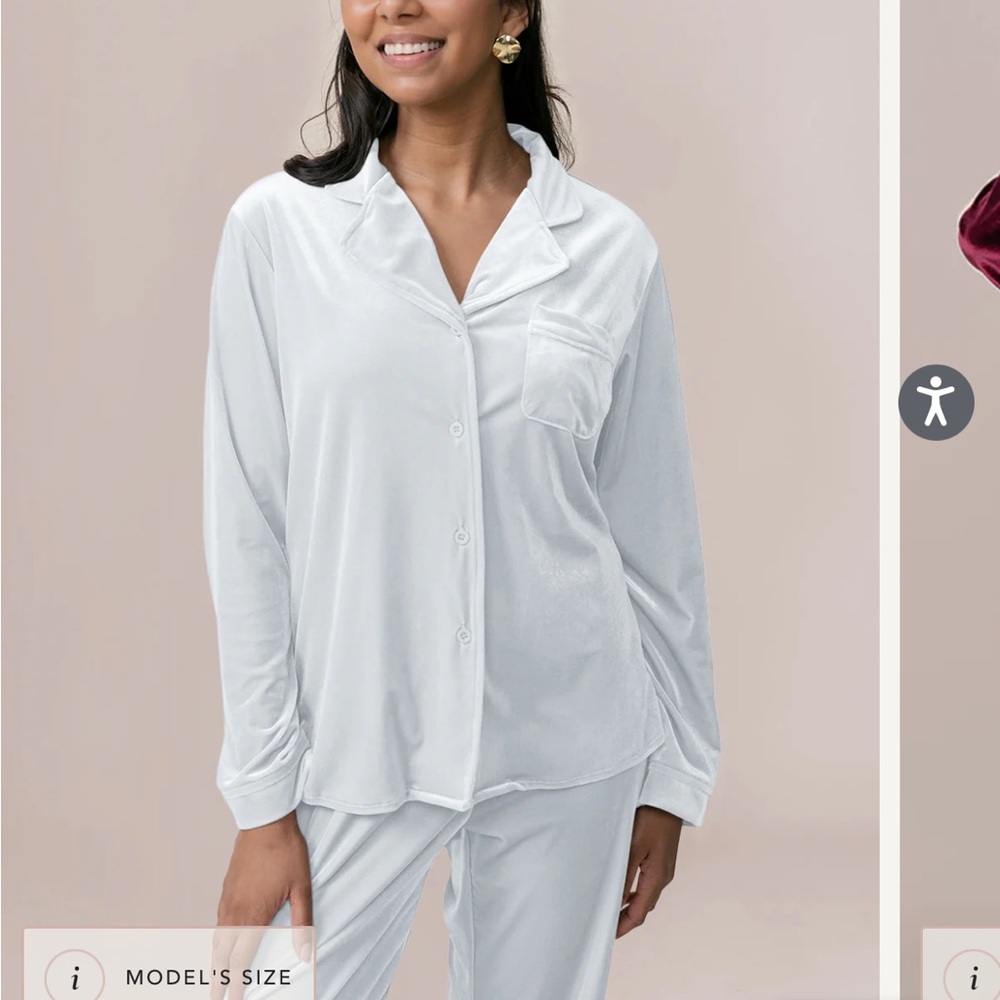 White Velvet Pajama Set